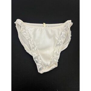 Vintage Classified Women's 5 / S High Cut Panty Ivory Satin